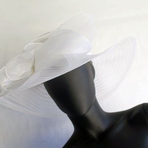 Giovannio Sheer strip Wide Formal Dress Hat, Wedding  Derby, Ascot, Church